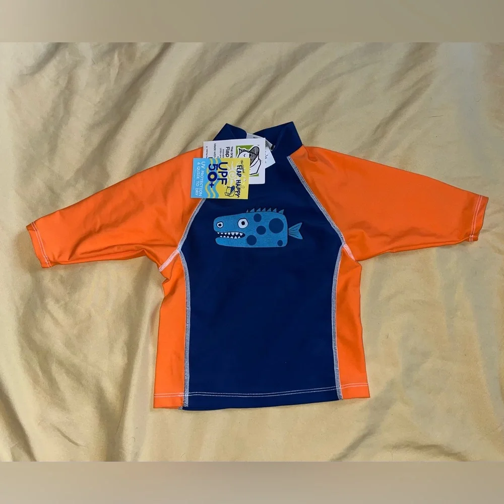 Lots of 2 Flap Happy Kids UV 50 Graphic Rash Guard Swim Top Size 2